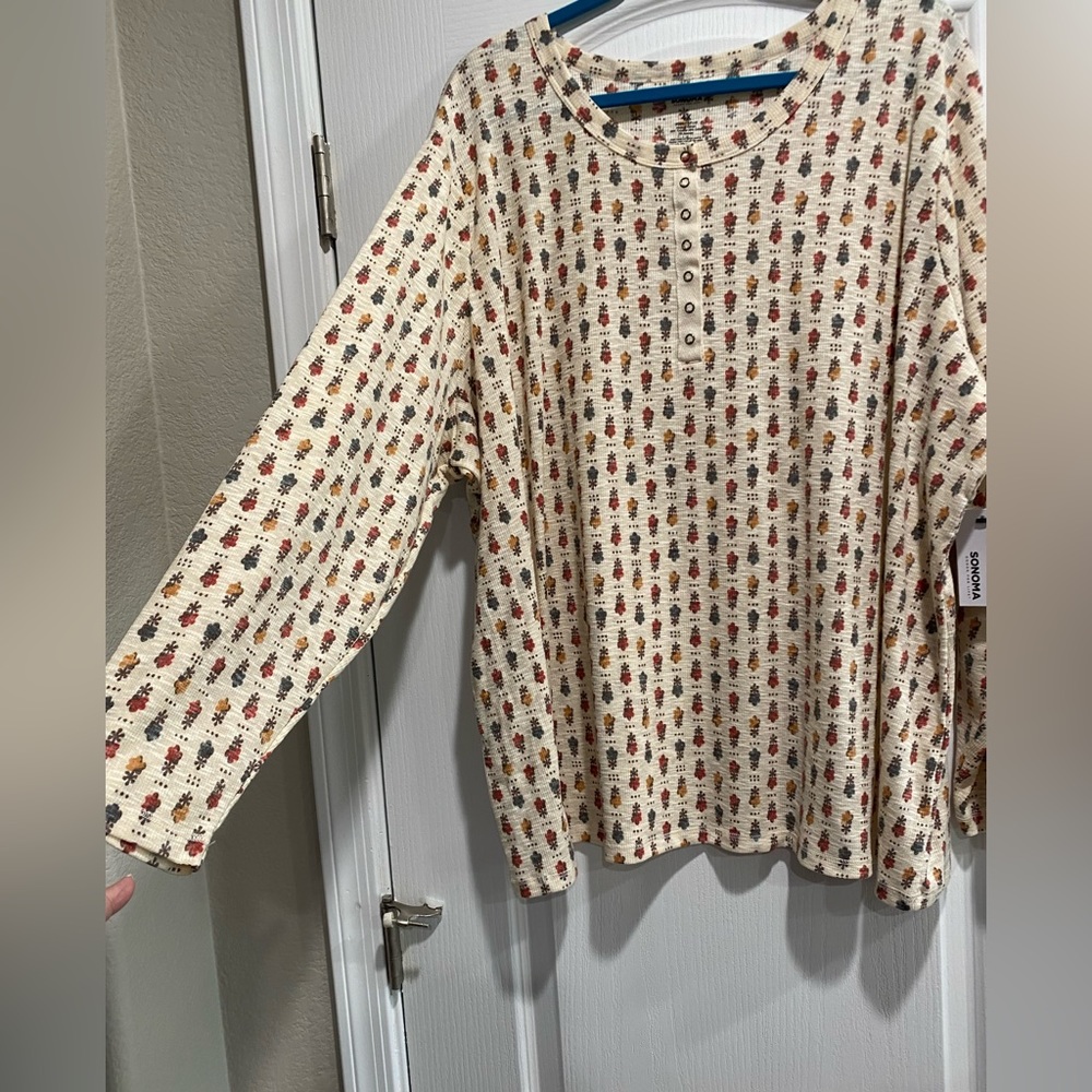 SONOMA PLUS 4X CREAM/FLOWER KNIT (D) - Picture 2 of 4